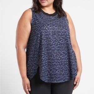 Athleta Zephyr Tank Top Blue Animal Print